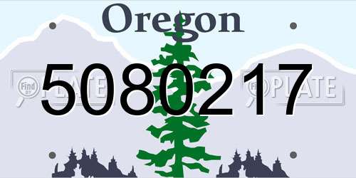5080217 Oregon License Plate