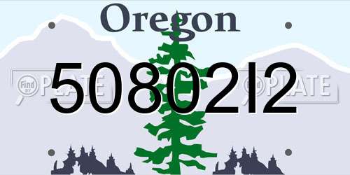 50802I2 Oregon License Plate