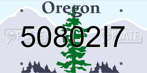 50802I7 Oregon License Plate