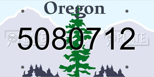 5080712 Oregon License Plate