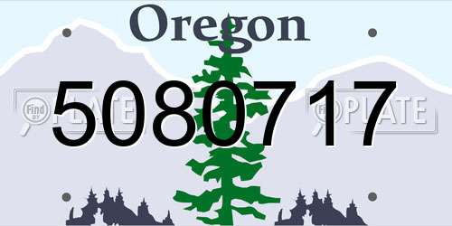 5080717 Oregon License Plate