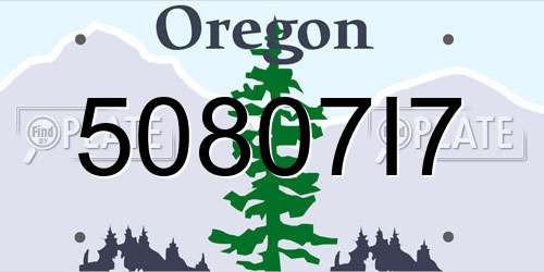 50807I7 Oregon License Plate