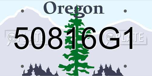 50816G1 Oregon License Plate