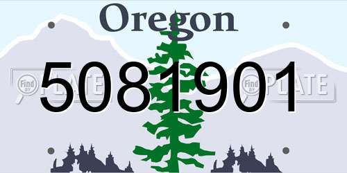 5081901 Oregon License Plate