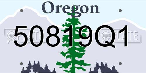 50819Q1 Oregon License Plate