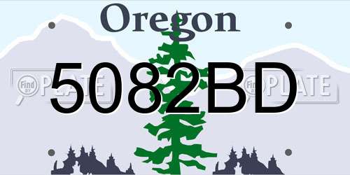 5082BD Oregon License Plate
