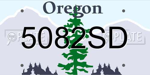 5082SD Oregon License Plate