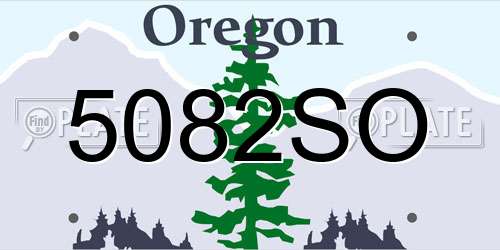 5082SO Oregon License Plate