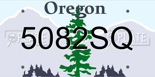 5082SQ Oregon License Plate