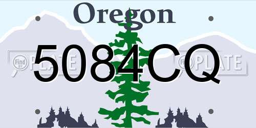 5084CQ Oregon License Plate