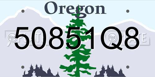 50851Q8 Oregon License Plate