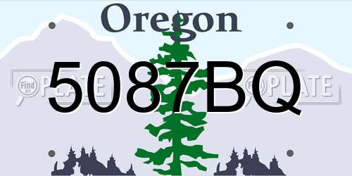 5087BQ Oregon License Plate