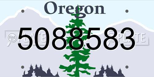 5088583 Oregon License Plate