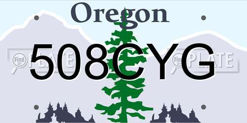 508CYG Oregon License Plate
