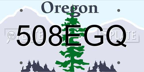508EGQ Oregon License Plate