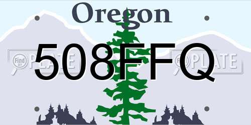 508FFQ Oregon License Plate