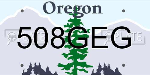 508GEG Oregon License Plate
