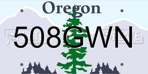 508GWN Oregon License Plate