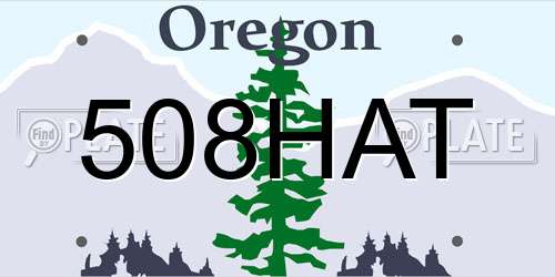 508HAT Oregon License Plate