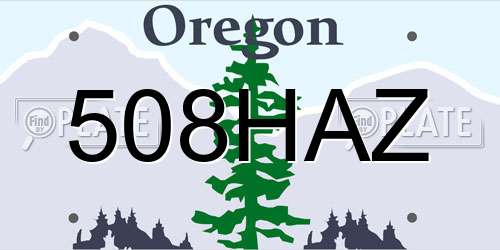 508HAZ Oregon License Plate