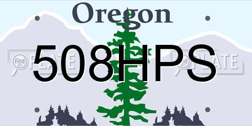 508HPS Oregon License Plate