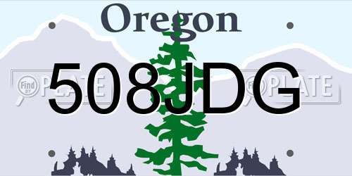 508JDG Oregon License Plate