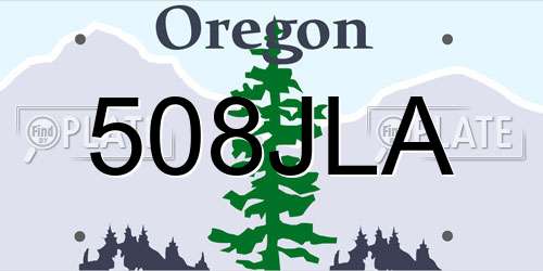 508JLA Oregon License Plate