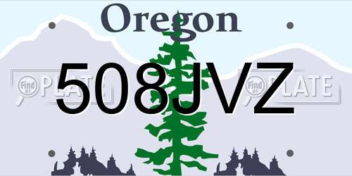 508JVZ Oregon License Plate