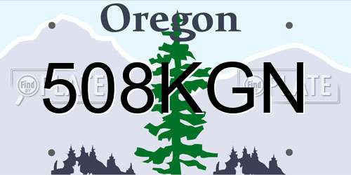 508KGN Oregon License Plate