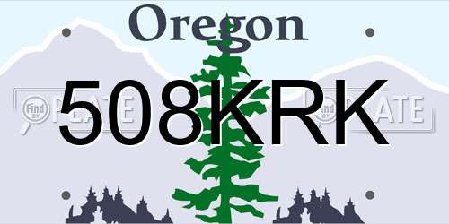 508KRK Oregon License Plate