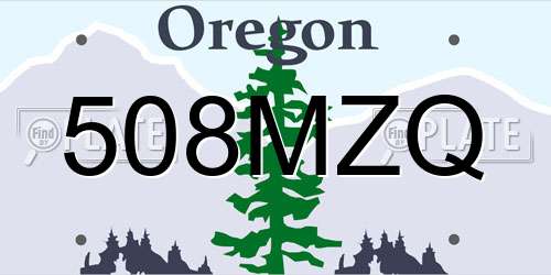 508MZQ Oregon License Plate