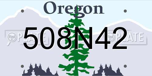 508N42 Oregon License Plate