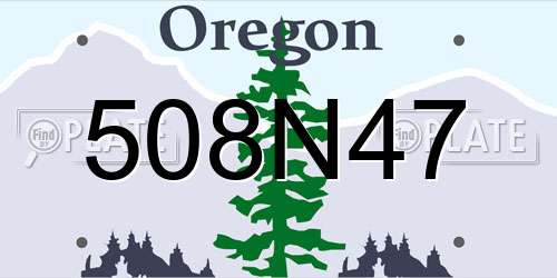 508N47 Oregon License Plate