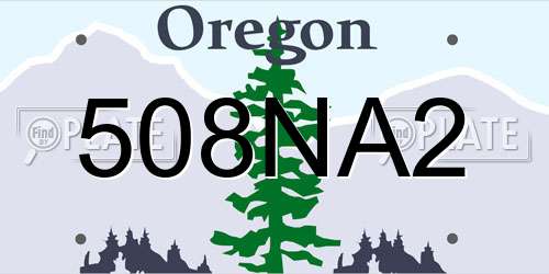 508NA2 Oregon License Plate