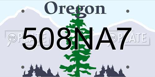 508NA7 Oregon License Plate