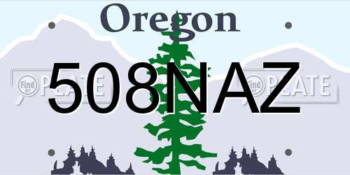 508NAZ Oregon License Plate