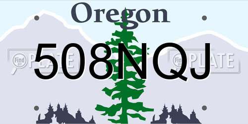508NQJ Oregon License Plate