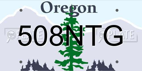 508NTG Oregon License Plate