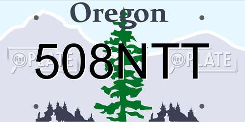 508NTT Oregon License Plate