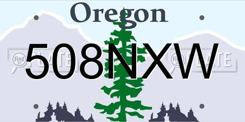 508NXW Oregon License Plate