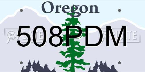 508PDM Oregon License Plate