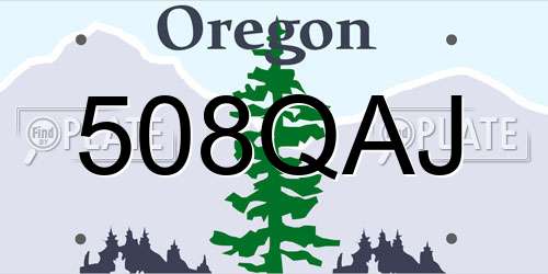 508QAJ Oregon License Plate