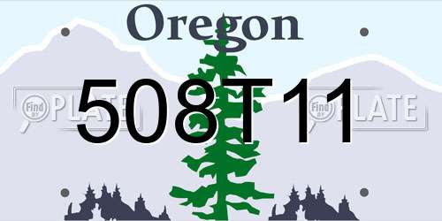 508T11 Oregon License Plate
