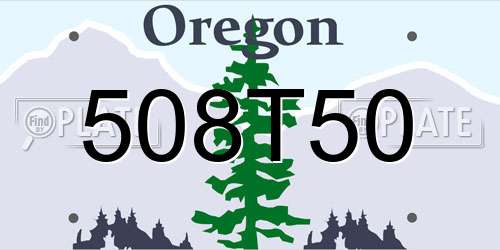 508T50 Oregon License Plate