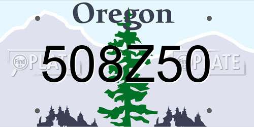 508Z50 Oregon License Plate