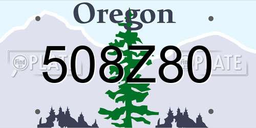 508Z80 Oregon License Plate