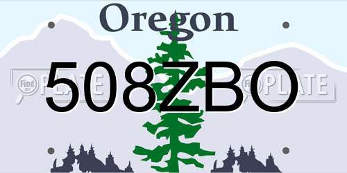 508ZBO Oregon License Plate