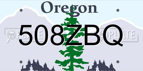 508ZBQ Oregon License Plate