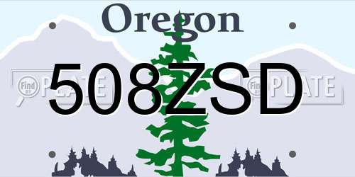 508ZSD Oregon License Plate