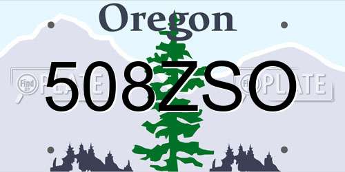 508ZSO Oregon License Plate